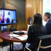 Momento de la videoconferencia entre los Reyes y Florentino Pérez Raya, presidente del CGE @Casa Real