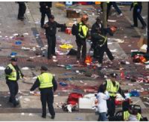 Momentos posteriores al atentado del maratón de Boston
