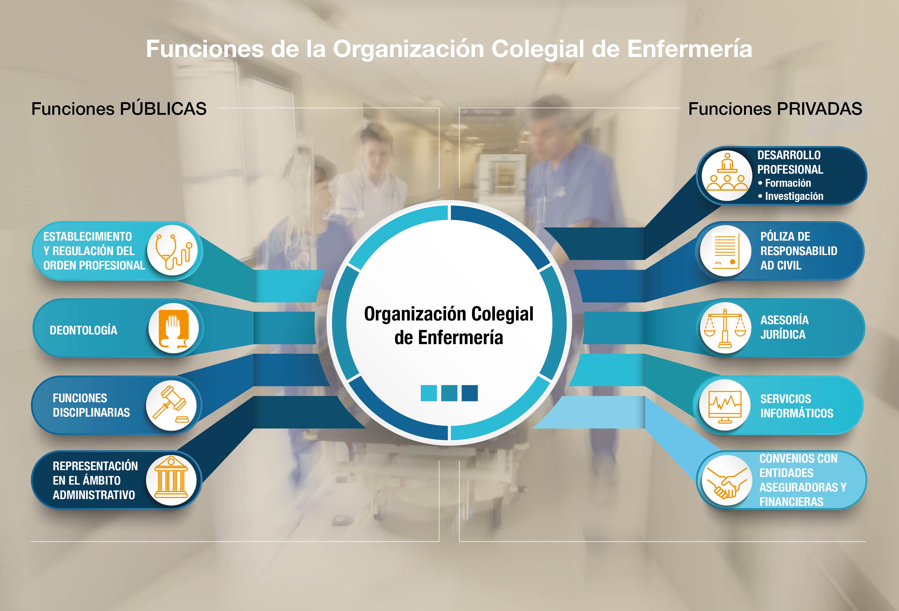Funciones de la Organización Colegial de Enfermería
