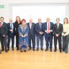 Presidentes y representantes de los colegios de enfermería andaluces presentes en el acto, junto al presidente del CGE.