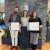 Los finalistas cordobeses Pedro Arévalo y Vanesa Cantón, junto a Natalia Pérez, presidenta del Colegio de Enfermería de Córdoba.