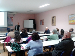 Aula del Colegio de Cuenca, durante la charla