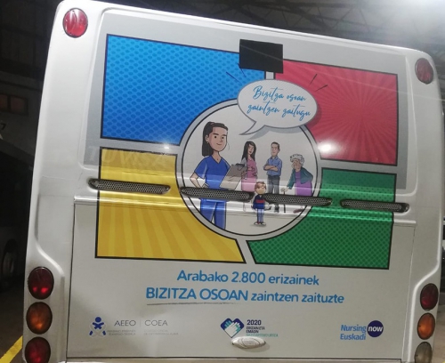 Los autobuses de Vitoria lucen la campaña #NursingNow