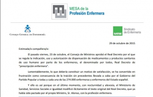 Carta a la enfermería: “La traición a la profesión tiene unas siglas, PP, y un nombre, Alfonso Alonso”