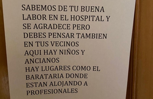 El Consejo General de Enfermería condena la repugnante hostilidad de algunos vecinos contra enfermeras y otros trabajadores sanitarios