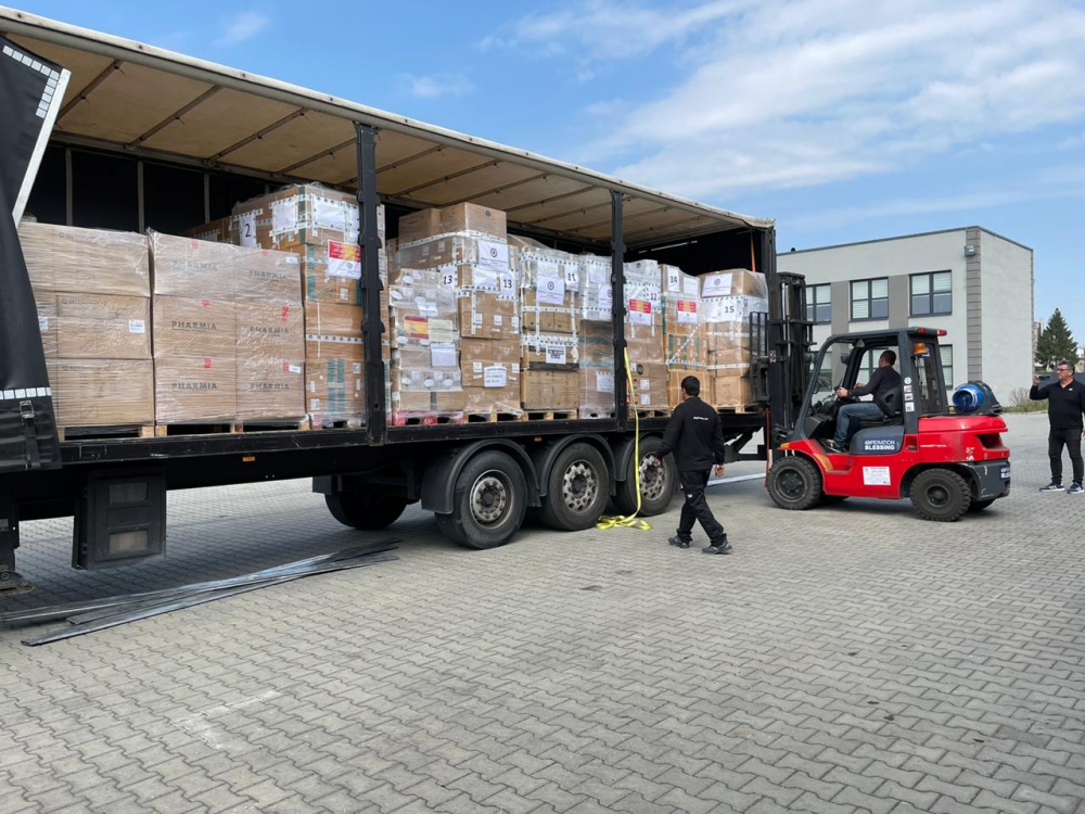 El camión enfermero con las 16 toneladas de material sanitario para Ucrania ya está en su destino