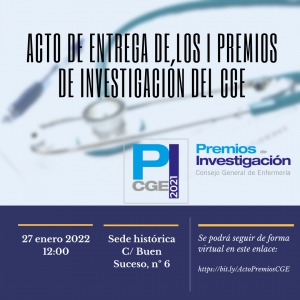 Ya hay fecha para la entrega de los I Premios de Investigación del Consejo General de Enfermería